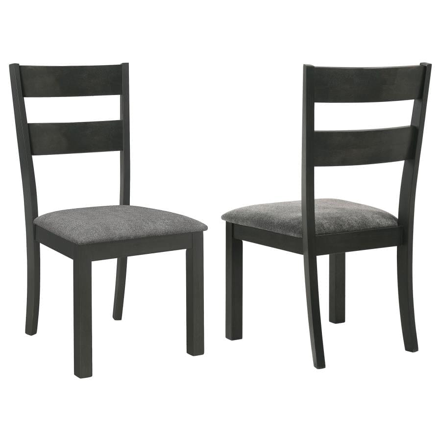 Jakob Upholstered Side Chairs with Ladder Back (Set of 2) Grey and Black