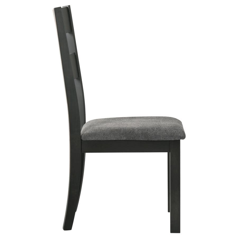 Jakob Upholstered Side Chairs with Ladder Back (Set of 2) Grey and Black