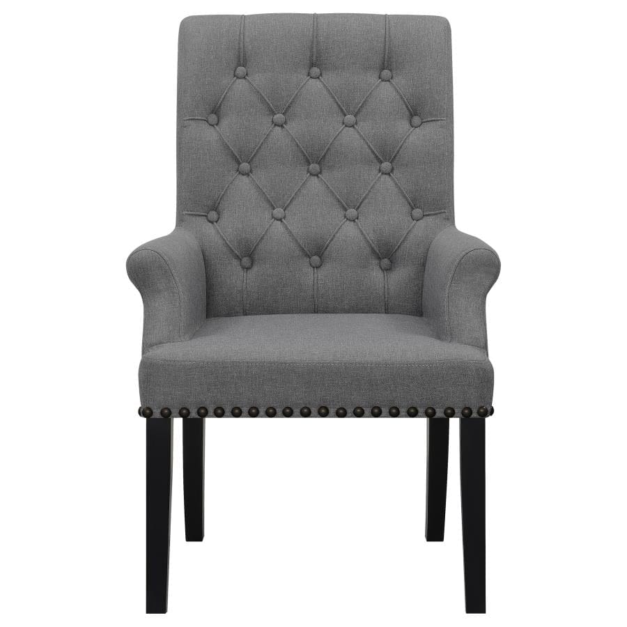Alana Upholstered Tufted Arm Chair with Nailhead Trim