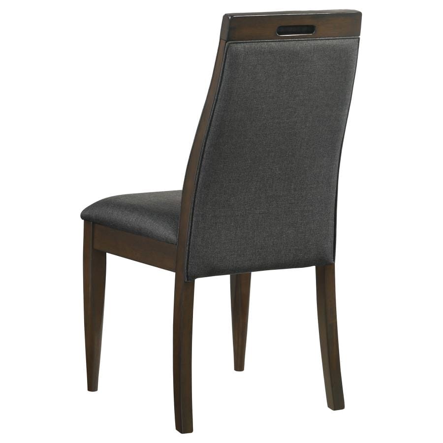 Wes Upholstered Side Chair (Set of 2) Grey and Dark Walnut