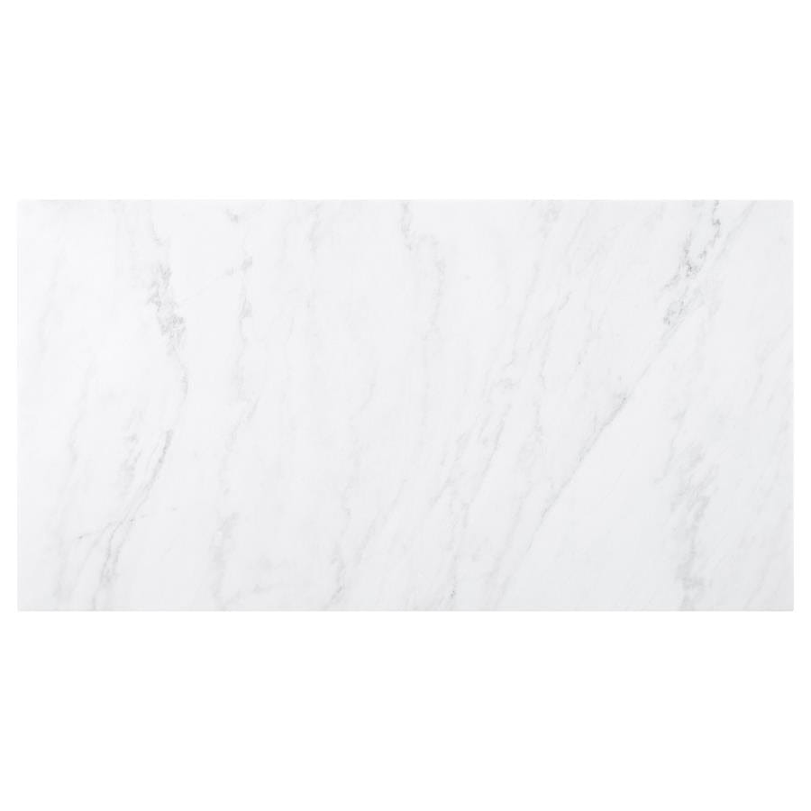 Osborne 5-piece Rectangular Marble Top Dining Set Brown and White
