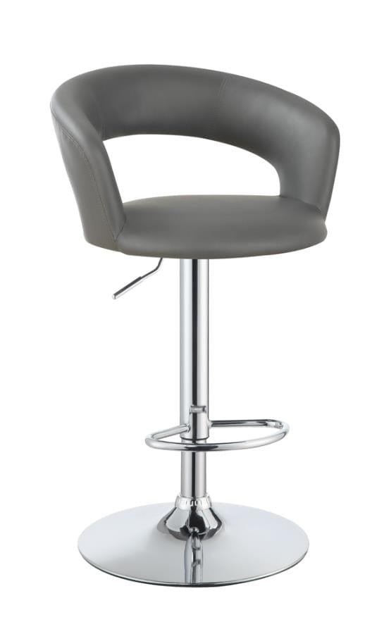 Barraza 29" Adjustable Height Bar Stool Grey and Chrome