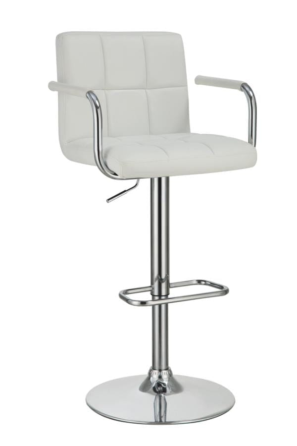 Palomar Adjustable Height Bar Stool White and Chrome
