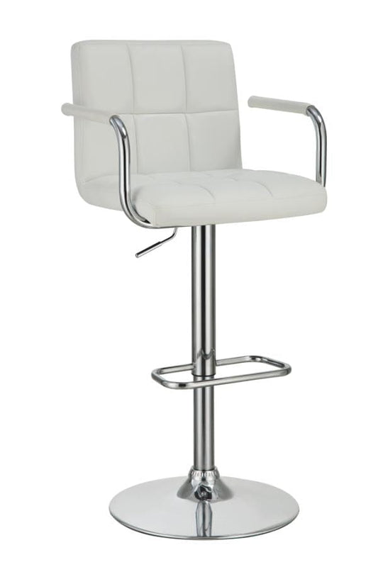 Palomar Adjustable Height Bar Stool White and Chrome