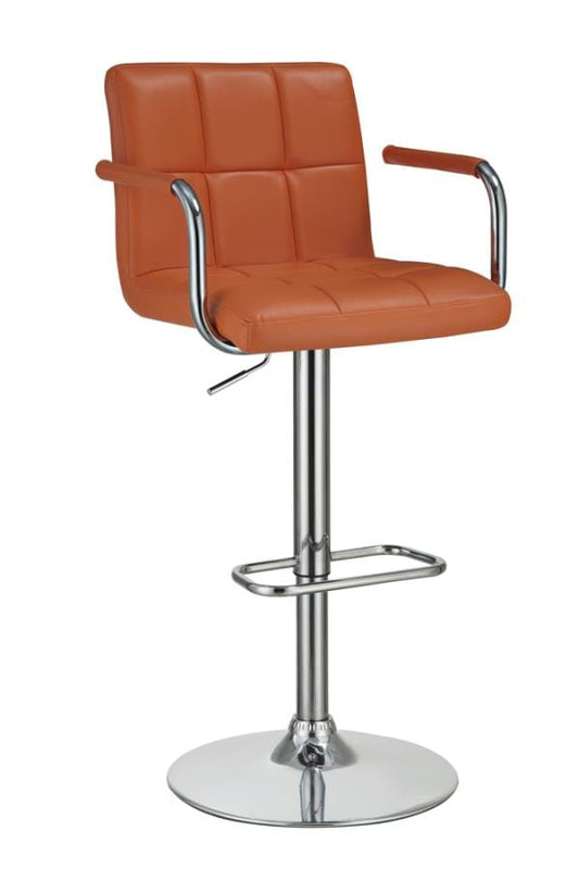 Palomar Adjustable Height Bar Stool Orange and Chrome