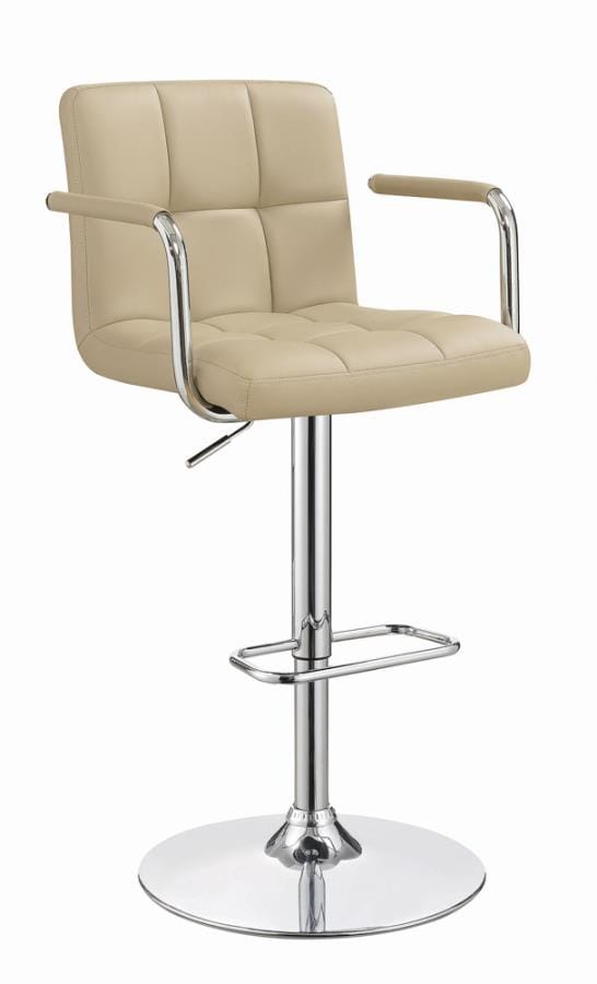 Palomar Adjustable Height Bar Stool Beige and Chrome
