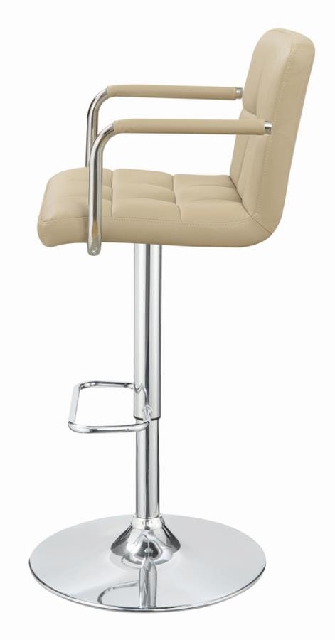 Palomar Adjustable Height Bar Stool Beige and Chrome
