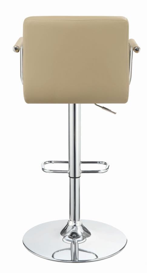 Palomar Adjustable Height Bar Stool Beige and Chrome