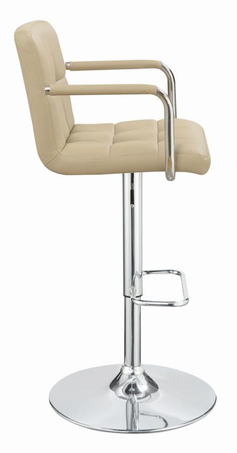 Palomar Adjustable Height Bar Stool Beige and Chrome