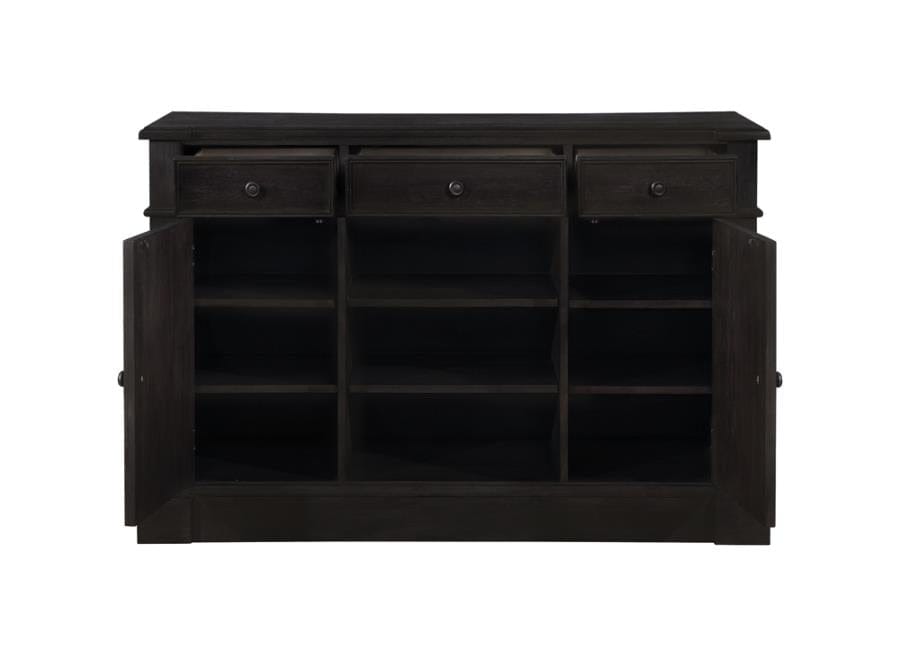 Phelps 2-door Rectangular Server Antique Noir