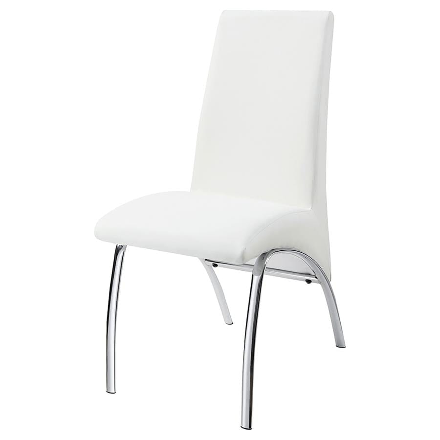 Bishop Upholstered Side Chairs White and Chrome (Set of 2)