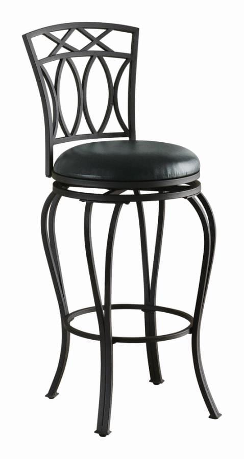 Adamsville Upholstered Swivel Bar Stool Black