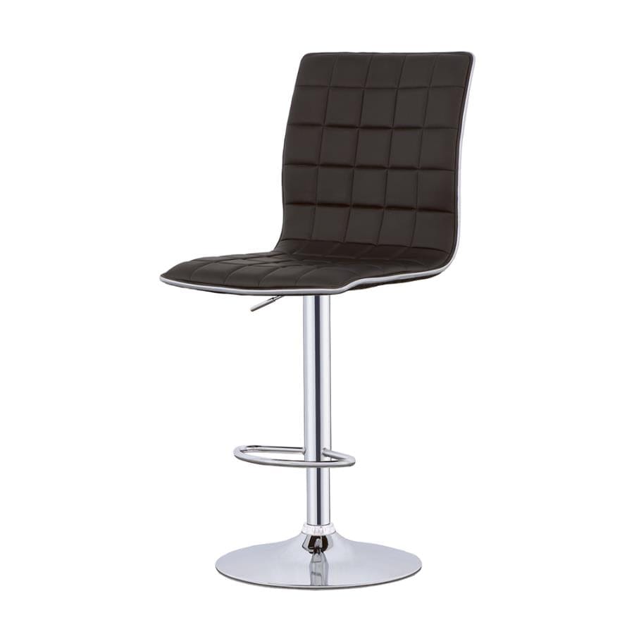 Ashbury Upholstered Adjustable Bar Stools Black and Chrome (Set of 2)
