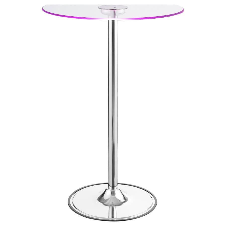 Thea LED Bar Table Chrome and Clear