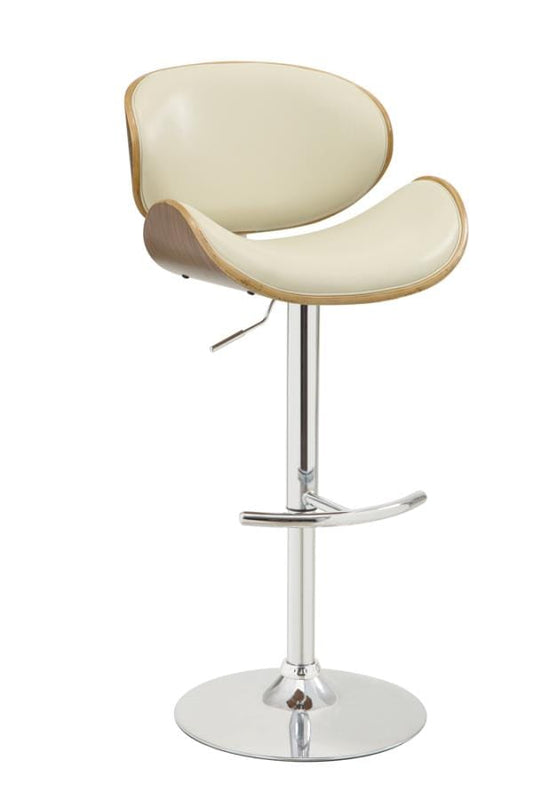 Harris Adjustable Bar Stool Ecru and Chrome