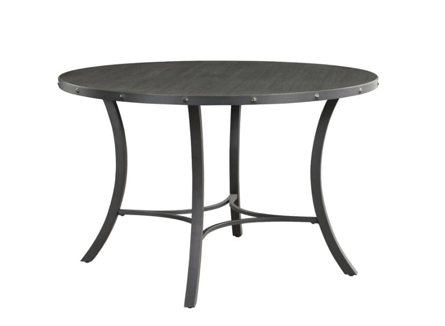 DAVIS 5-piece Dining Set with Upholstered Chairs Matte Black and Grey
