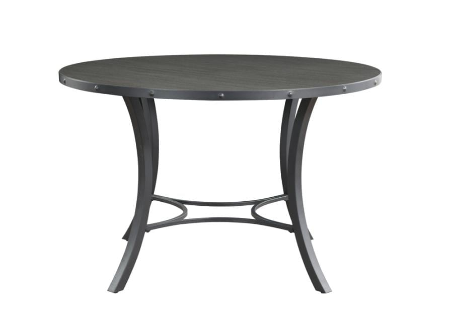 DAVIS 5-piece Dining Set with Upholstered Chairs Matte Black and Grey