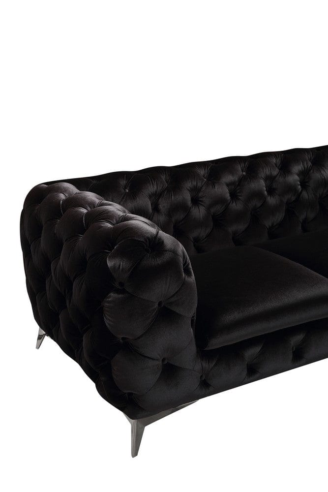 Divani Casa Delilah - Glam Black Fabric Sectional Sofa