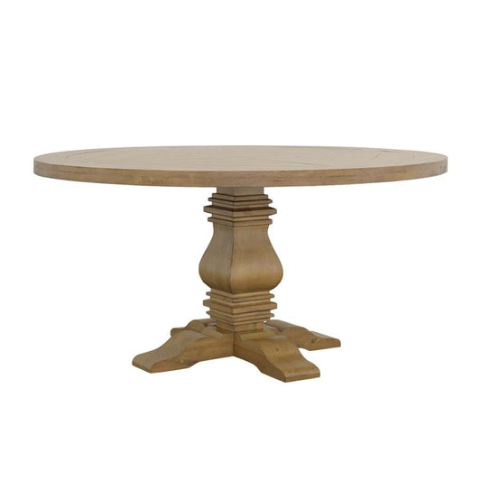 Florence Round Pedestal Dining Table Rustic Smoke