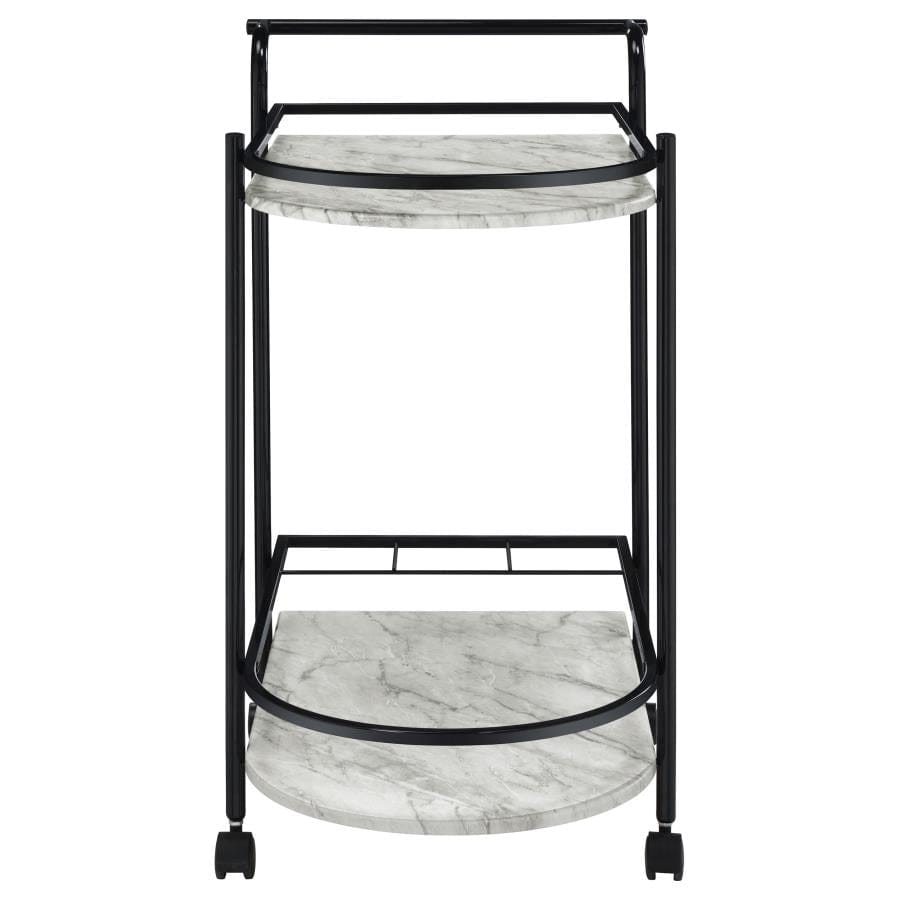 Desiree Rack Bar Cart with Casters Black