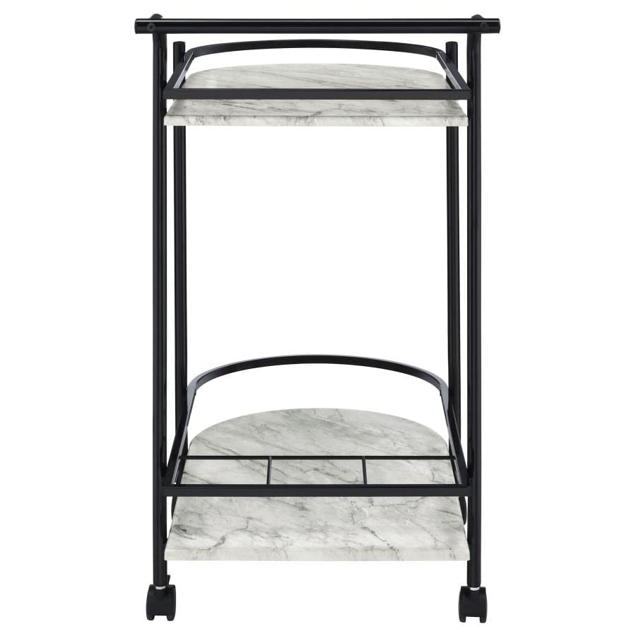 Desiree Rack Bar Cart with Casters Black