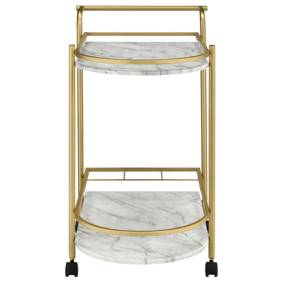 Desiree Rack Bar Cart with Casters Gold