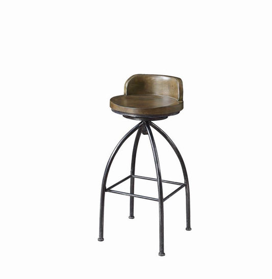 Fran Swivel Bar Stool Cognac and Antique Black
