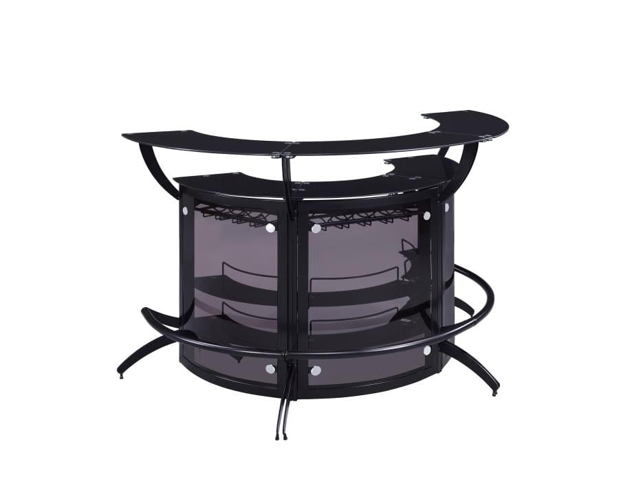 Dallas Curved Bar Unit Smoke and Black, Set of 3