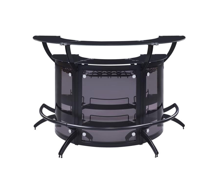 Dallas Curved Bar Unit Smoke and Black, Set of 3