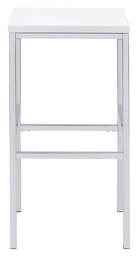 Natividad 5-piece Bar Set White High Gloss and Chrome