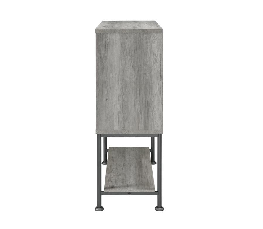 Claremont Sliding Door Bar Cabinet with Lower Shelf Grey Driftwood