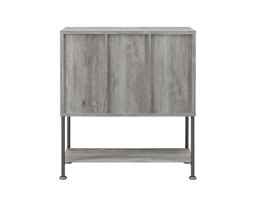 Claremont Sliding Door Bar Cabinet with Lower Shelf Grey Driftwood