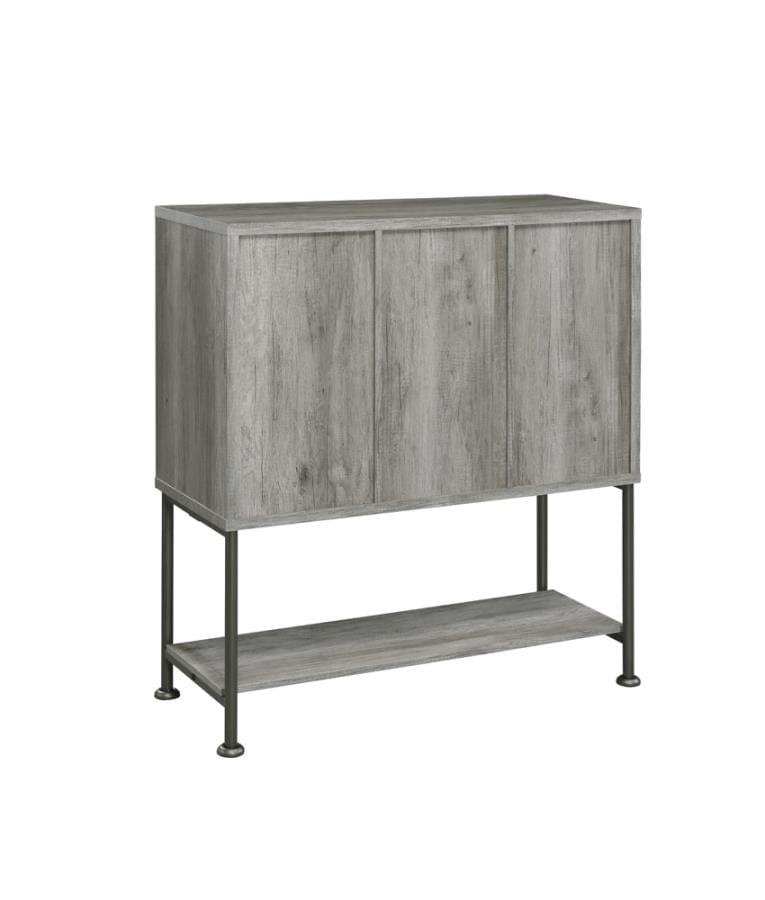 Claremont Sliding Door Bar Cabinet with Lower Shelf Grey Driftwood