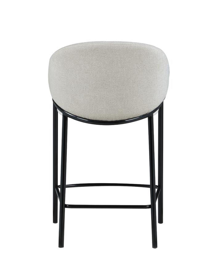 Chadwick Sloped Arm Counter Height Stools Beige and Glossy Black (Set of 2)