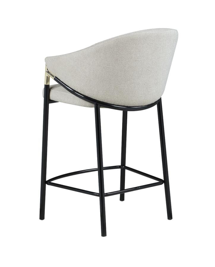 Chadwick Sloped Arm Counter Height Stools Beige and Glossy Black (Set of 2)