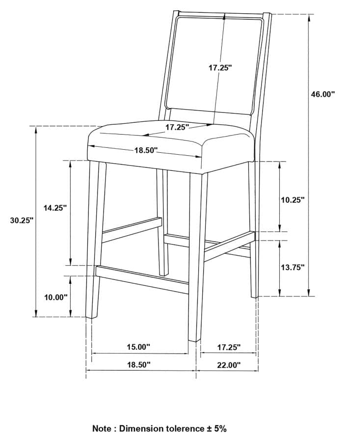 Bedford Upholstered Open Back Bar Stools with Footrest (Set of 2) Grey and Espresso