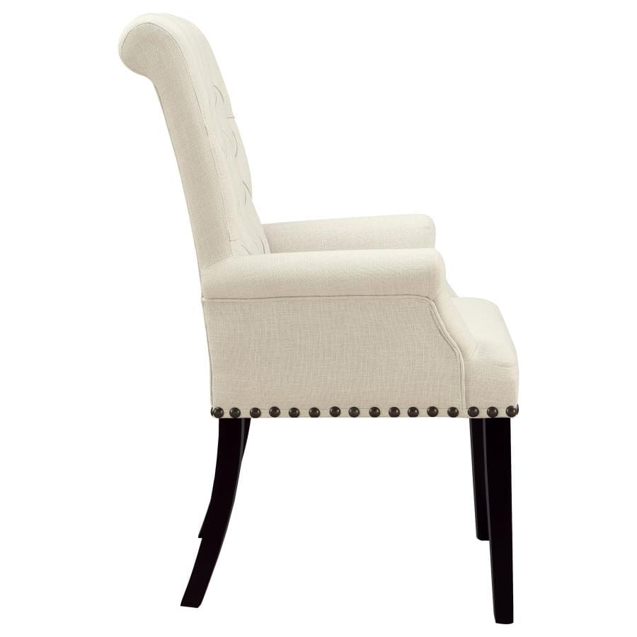 Mapleton Tufted Back Upholstered Arm Chair Beige