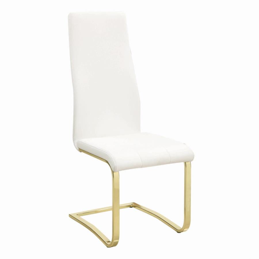 Blair Side Chairs White and Rustic Brass (Set of 4)