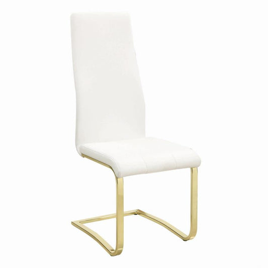 Blair Side Chairs White and Rustic Brass (Set of 4)
