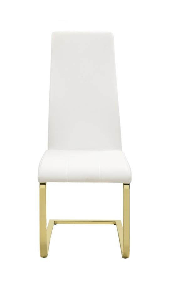 Blair Side Chairs White and Rustic Brass (Set of 4)