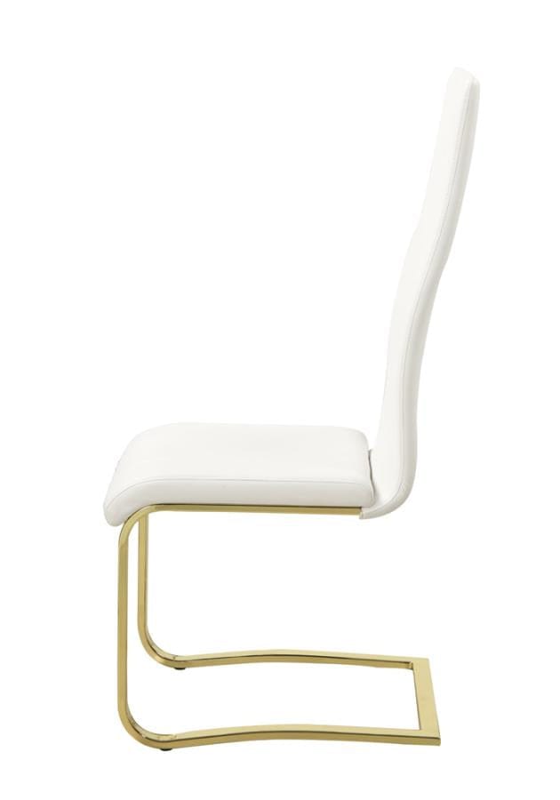 Blair Side Chairs White and Rustic Brass (Set of 4)