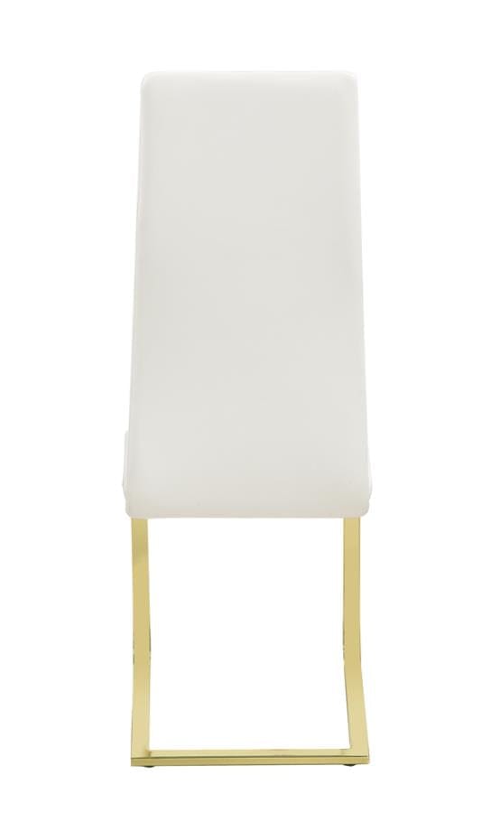 Blair Side Chairs White and Rustic Brass (Set of 4)