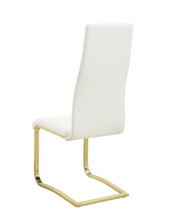 Blair Side Chairs White and Rustic Brass (Set of 4)