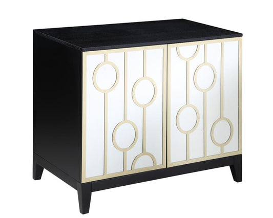 Lindsey 2-door Rectangular Server Black and Gold
