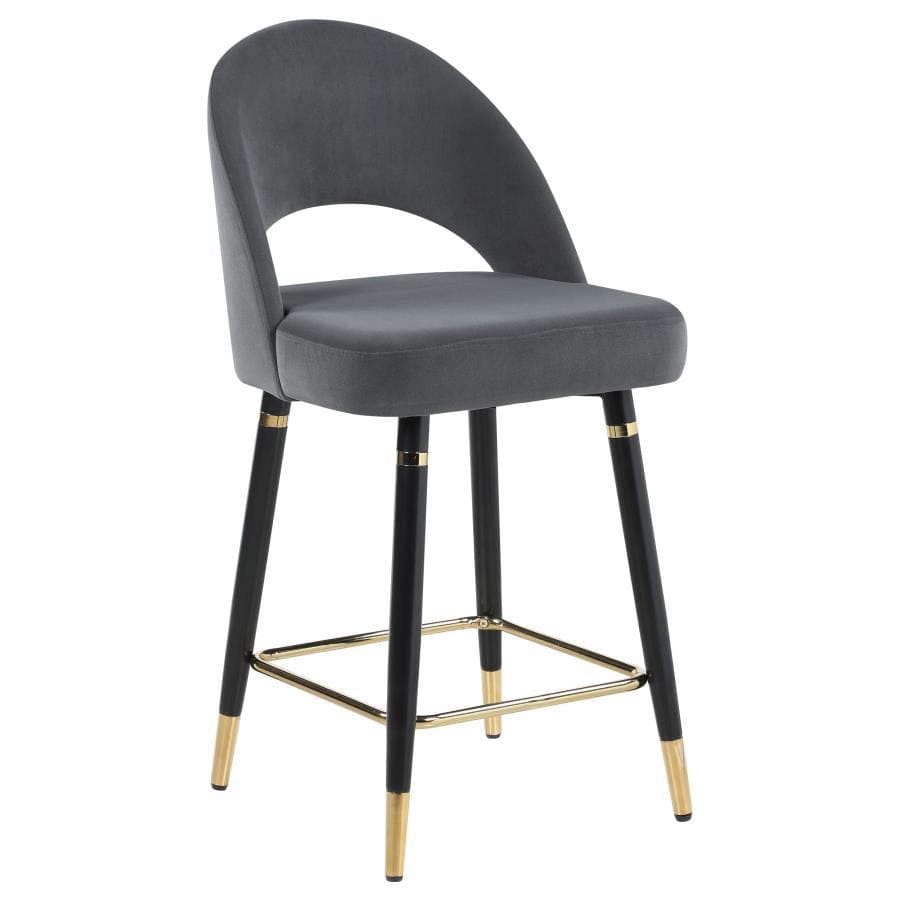 Reyes Arched Back Upholstered Counter Height Stools Grey (Set of 2)