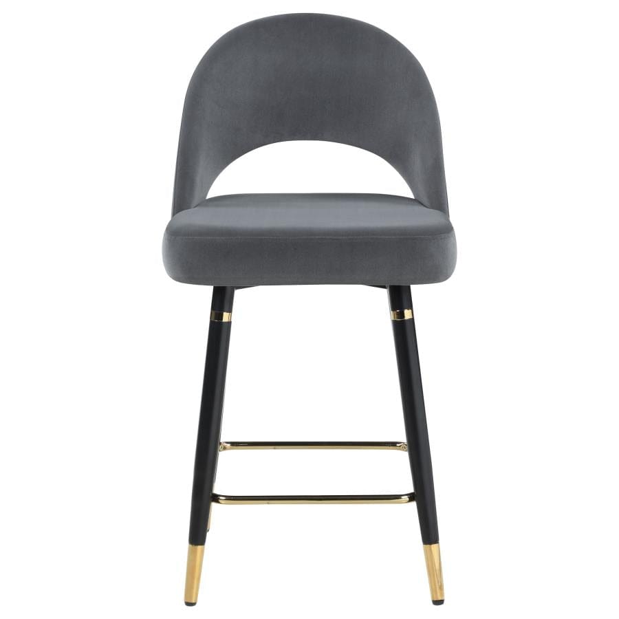 Reyes Arched Back Upholstered Counter Height Stools Grey (Set of 2)