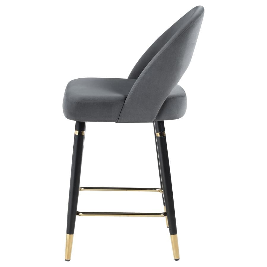 Reyes Arched Back Upholstered Counter Height Stools Grey (Set of 2)