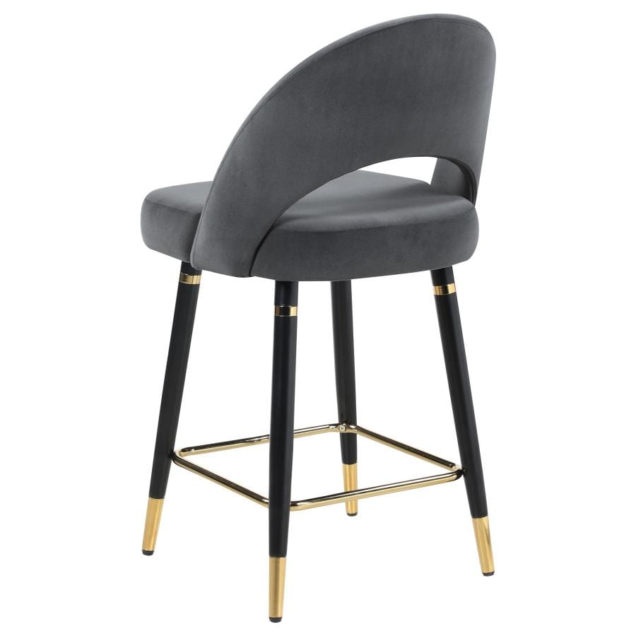 Reyes Arched Back Upholstered Counter Height Stools Grey (Set of 2)