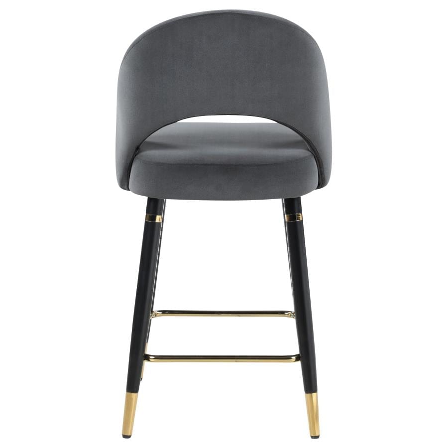 Reyes Arched Back Upholstered Counter Height Stools Grey (Set of 2)