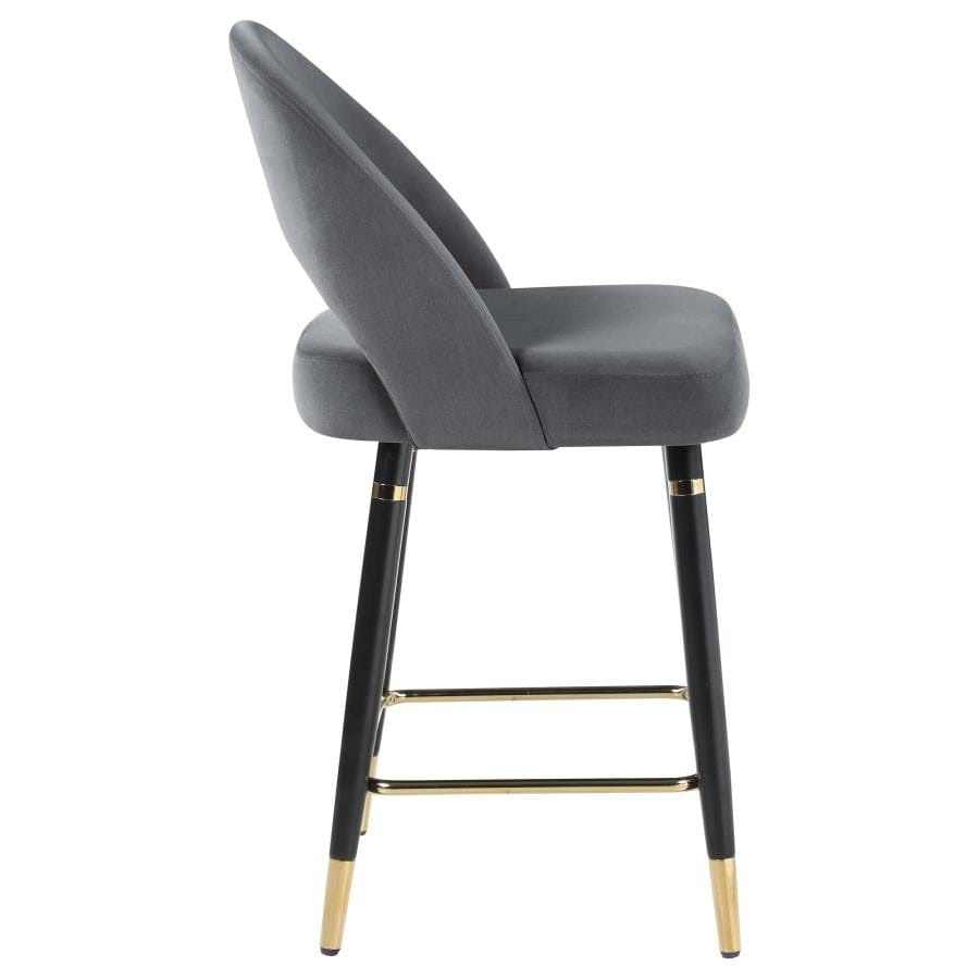 Reyes Arched Back Upholstered Counter Height Stools Grey (Set of 2)